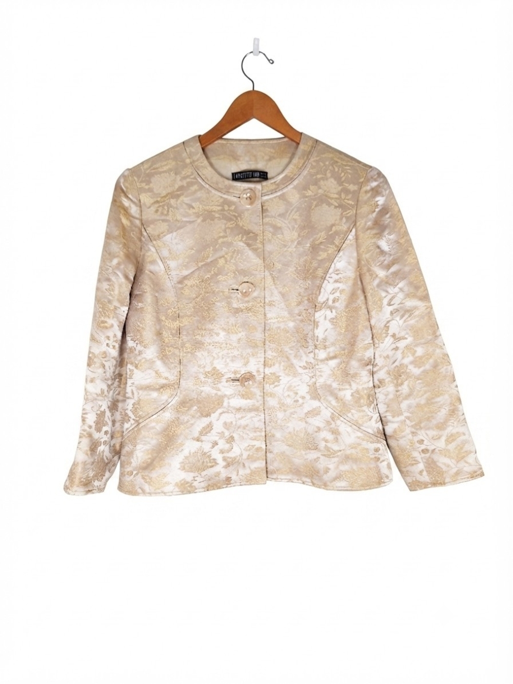Lafayette 148 New York Cream and Gold Brocade Blazer Jacket